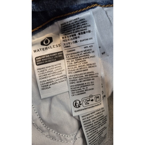 Levi's Wedge Straight High Rise Women's Denim Jeans Blue Button Fly Size 30x28 - Picture 4 of 13